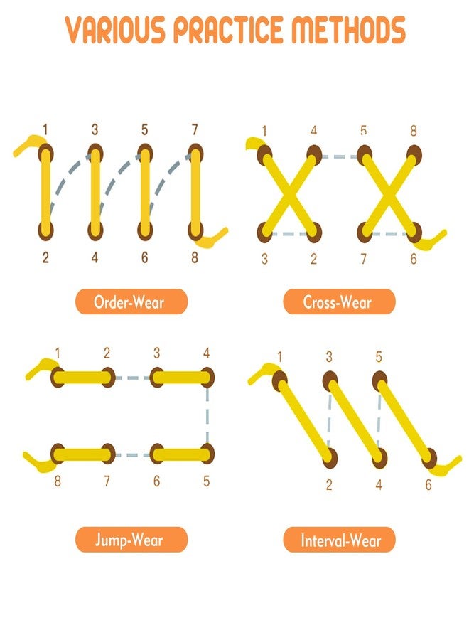 FLATRI Shoe Tying Practice for Kids, Red Shoe Tie Practice for Kids Threading Lacing Shoes Training, Wooden Learn to Tie Shoes Basic-Life-Skills - Image 5